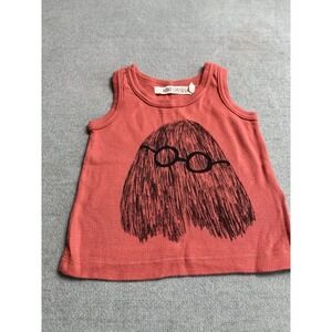 Bobo Choses Kids Unisex Tank Top Red  Cousin ITT Hairy Monsters Size 3-6M